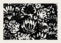 Black and white flowers create a dramatic pattern.-3