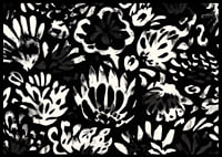 Black and white flowers create a dramatic pattern.-6