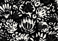 Black and white flowers create a dramatic pattern.-7