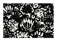 Black and white flowers create a dramatic pattern.-1