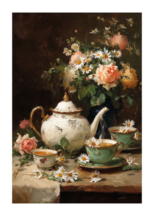 Plagát Vintage Tea Serenity