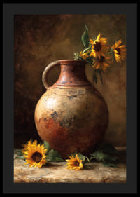 Solsikker i en rustik potte skaber tidløs charme.-4