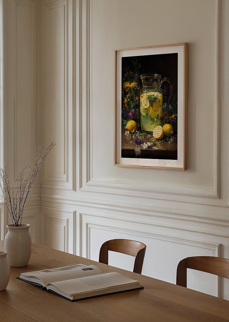 A refreshing pitcher of lemonade surrounded by flowers.-12