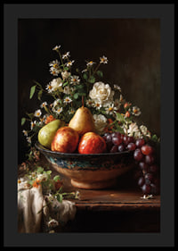 Colorful fruits and flowers in harmonious balance.-4