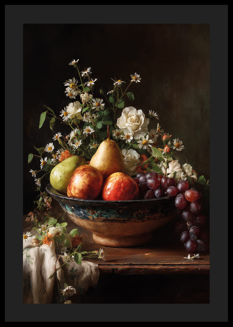 Spalvingi vaisiai ir gėlės harmoningoje pusiausvyroje.-12