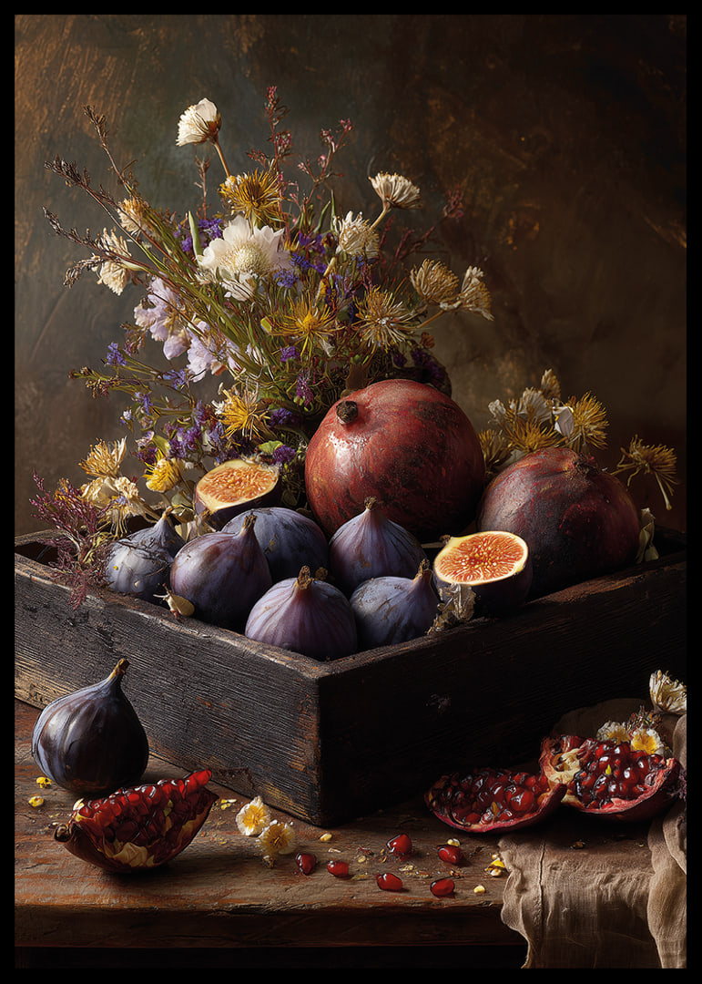 Flowers and fruits create an autumnal harmony.-12