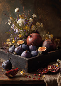 Flowers and fruits create an autumnal harmony.-7