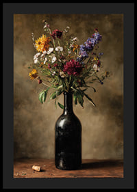 En bukett av vilda blommor sprids i dämpat ljus.-4