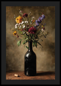 Een boeket wilde bloemen verspreidt zich in gedempt licht.-4