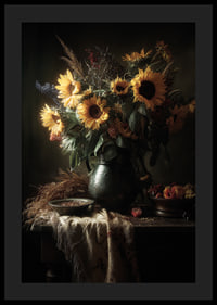 The sun's rays embrace the sunflowers in a warm, inviting aura.-4