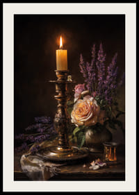 Lysets glød danser over blomster og gyldne toner.-2