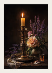 Lysets glød danser over blomster og gyldne toner.-3