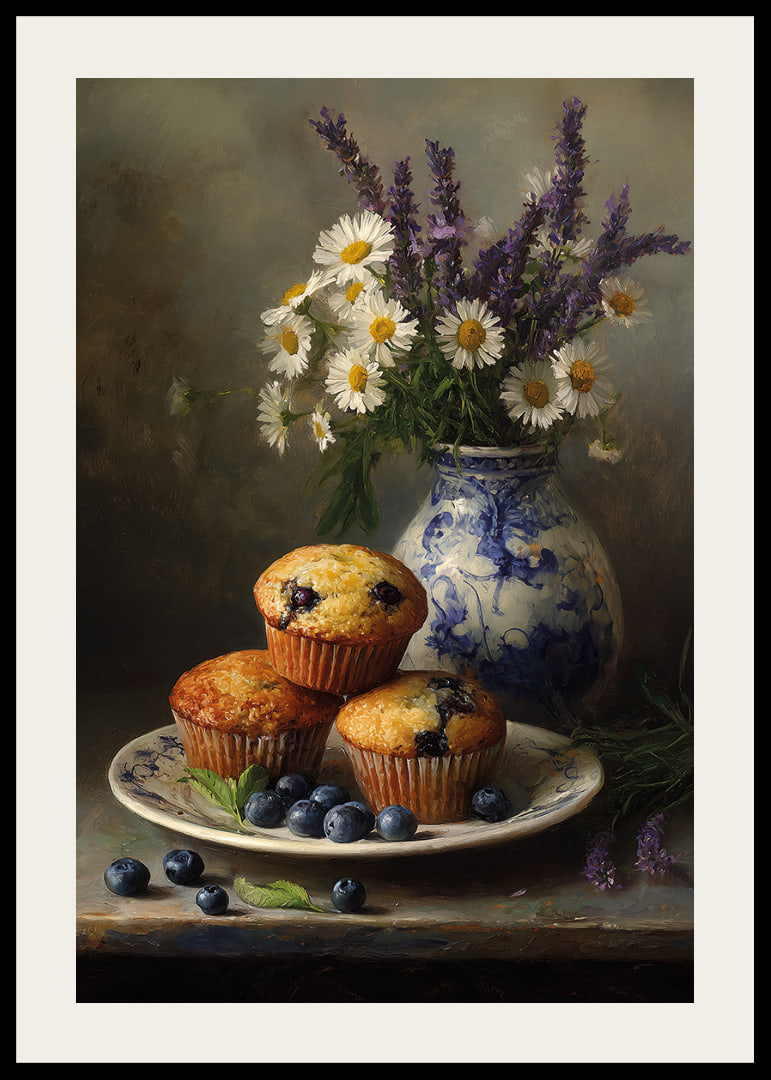 Blaubeermuffins und Blumen sorgen für rustikalen Charme und Ruhe.-12