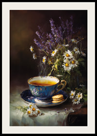 Calm tea experience with lavender and daisies.-2