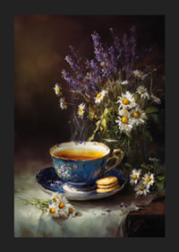 Calm tea experience with lavender and daisies.-5