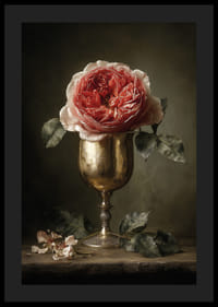 En rose i en antik bæger udstråler tidløs skønhed.-4