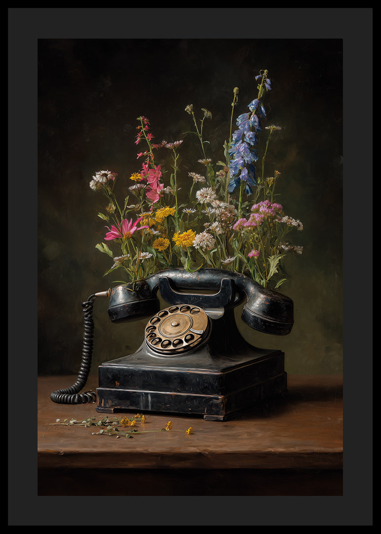 The magic of the old telephone is combined with the beauty of flowers.-12