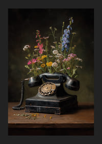 La magie du vieux téléphone se marie à la beauté des fleurs.-5