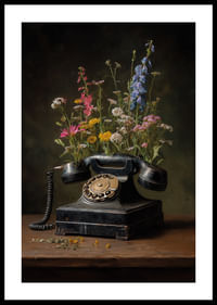 La magie du vieux téléphone se marie à la beauté des fleurs.-0