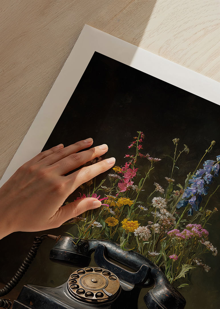 La magie du vieux téléphone se marie à la beauté des fleurs.-12