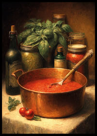 Une riche palette de couleurs de sauce tomate et d’épices remplit la pièce de chaleur.-2
