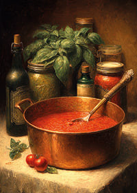 A rich color palette of tomato sauce and spices fills the room with warmth.-7
