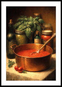 Une riche palette de couleurs de sauce tomate et d’épices remplit la pièce de chaleur.-0