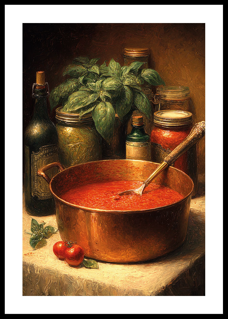 Une riche palette de couleurs de sauce tomate et d’épices remplit la pièce de chaleur.-12