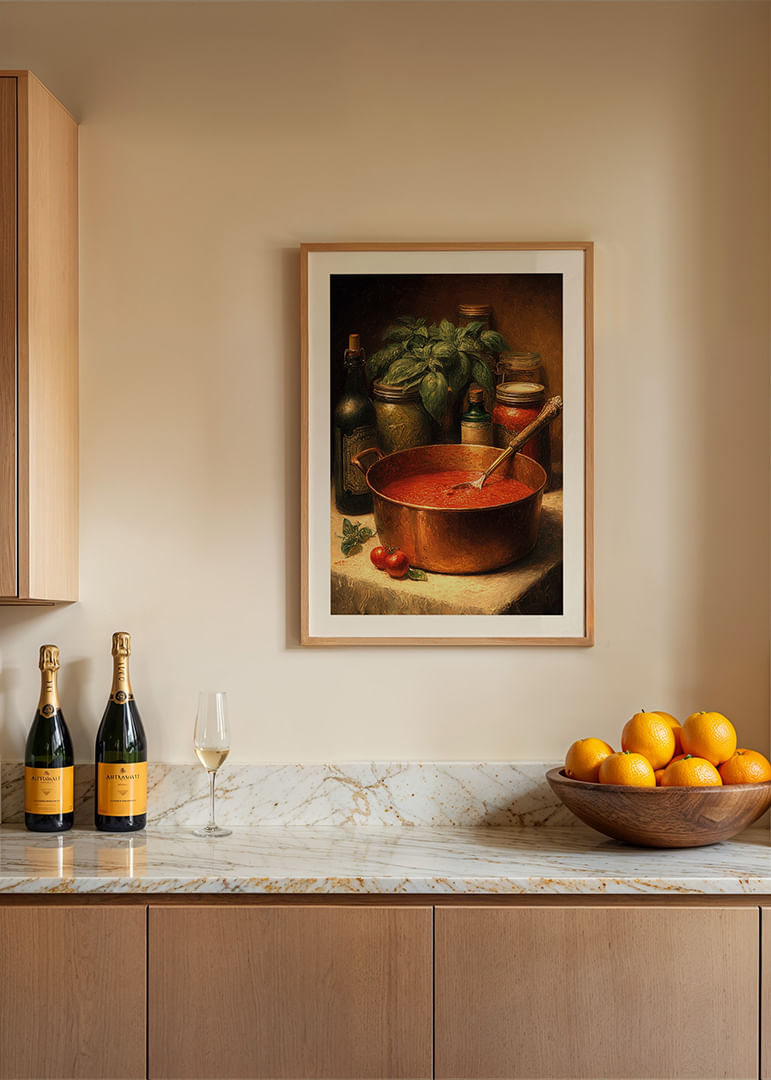 Une riche palette de couleurs de sauce tomate et d’épices remplit la pièce de chaleur.-12