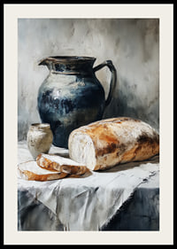 Bread and ceramics in a harmonious and timeless composition.-2
