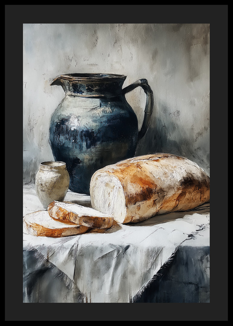 Bread and ceramics in a harmonious and timeless composition.-12
