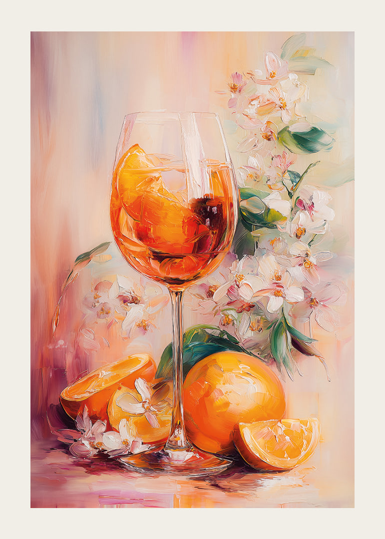 Färgstarkt möte mellan citrus och blomster i elegant harmoni.-12