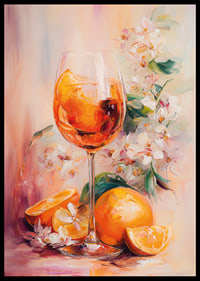 Färgstarkt möte mellan citrus och blomster i elegant harmoni.-6