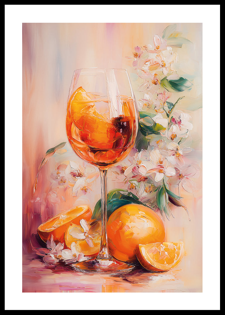 Färgstarkt möte mellan citrus och blomster i elegant harmoni.-12