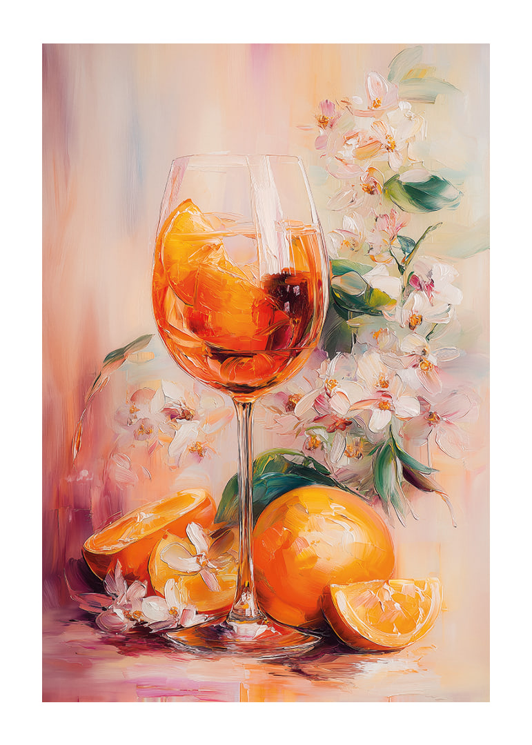 Färgstarkt möte mellan citrus och blomster i elegant harmoni.-12