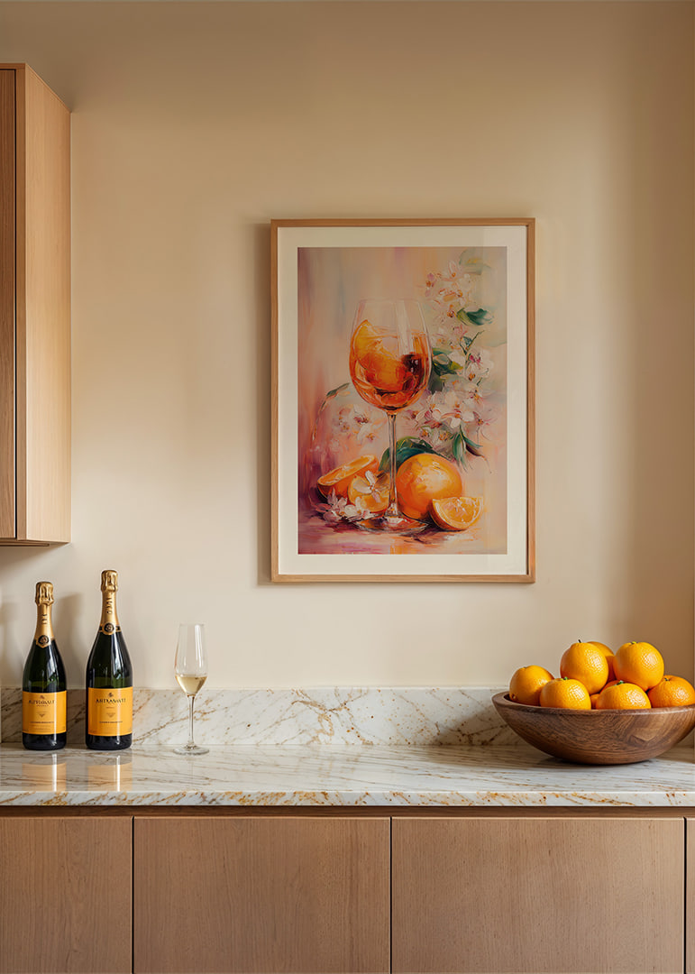 Färgstarkt möte mellan citrus och blomster i elegant harmoni.-12