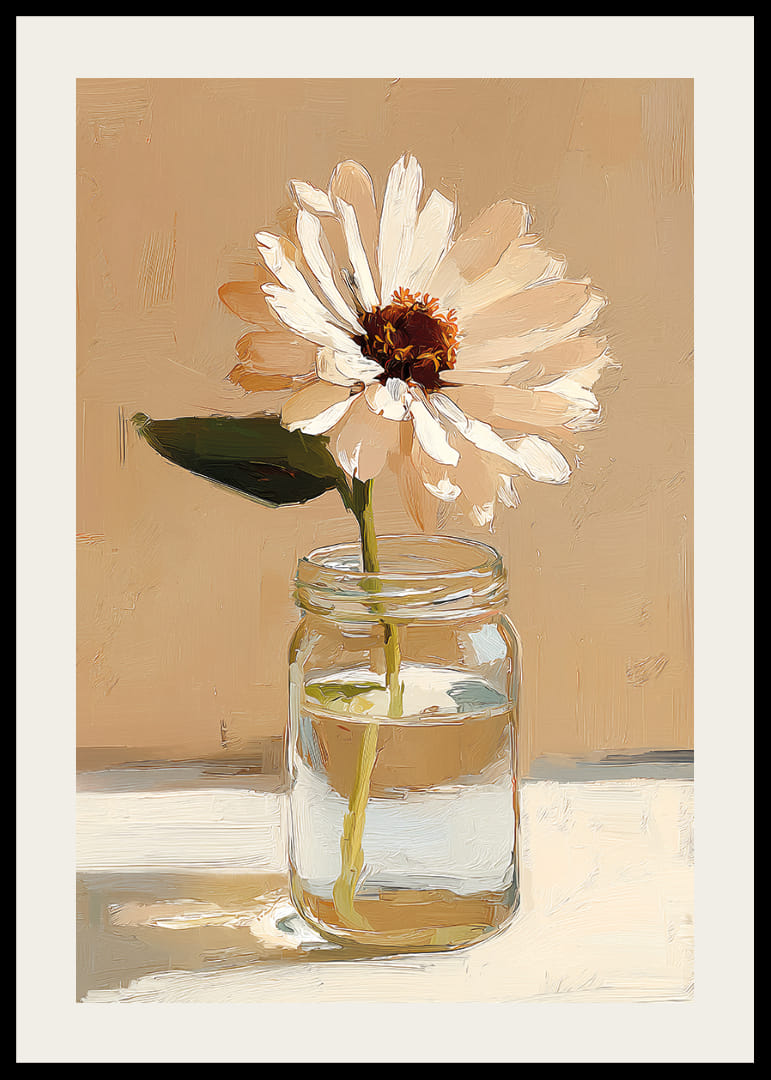 Une fleur solitaire dans un vase en verre sur un fond doux.-12