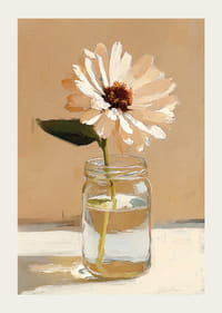 Une fleur solitaire dans un vase en verre sur un fond doux.-3