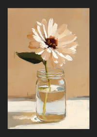 Une fleur solitaire dans un vase en verre sur un fond doux.-5