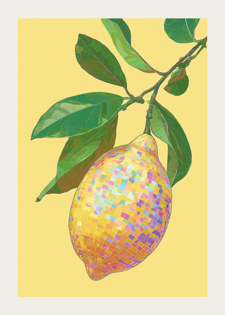 Egy ragyogó citrom csillog a napsütéses háttér előtt.-12