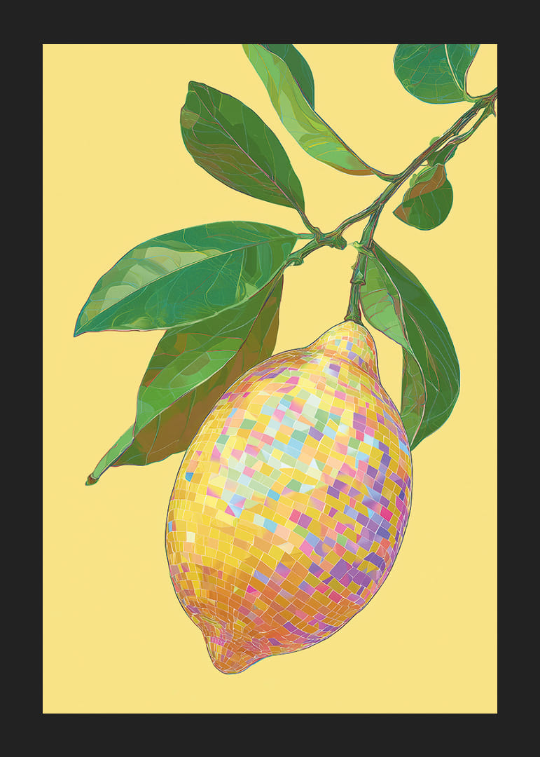 Egy ragyogó citrom csillog a napsütéses háttér előtt.-12