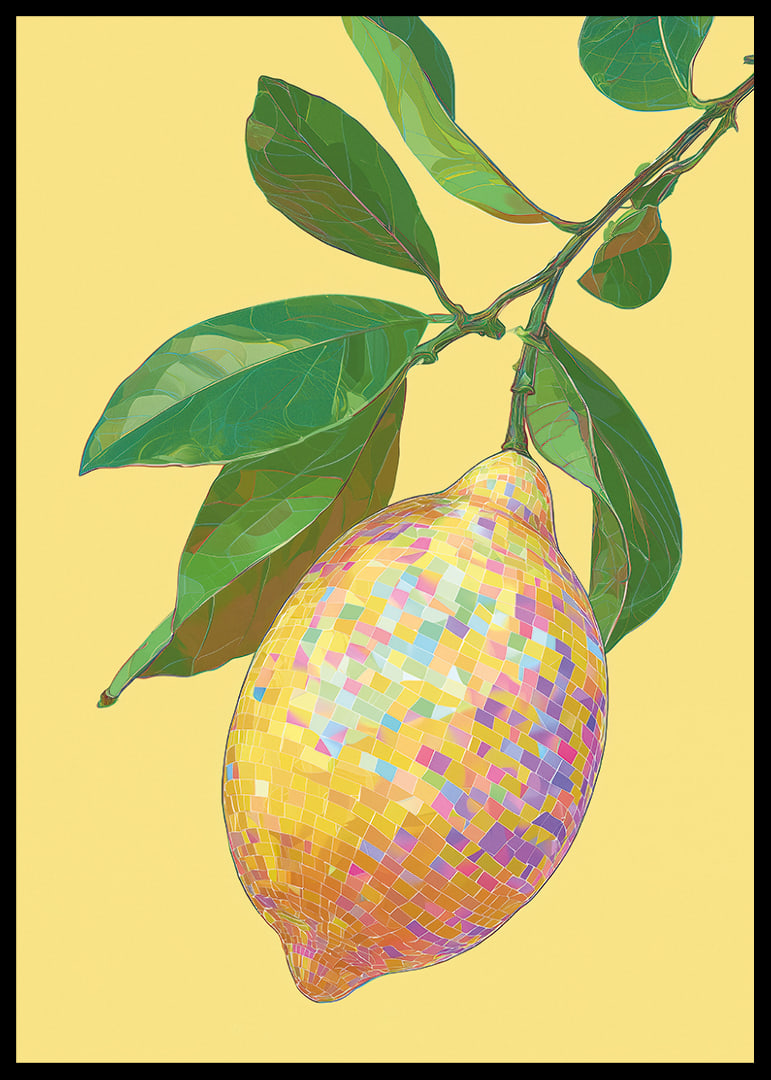 A radiant lemon sparkles against a sunny background.-12