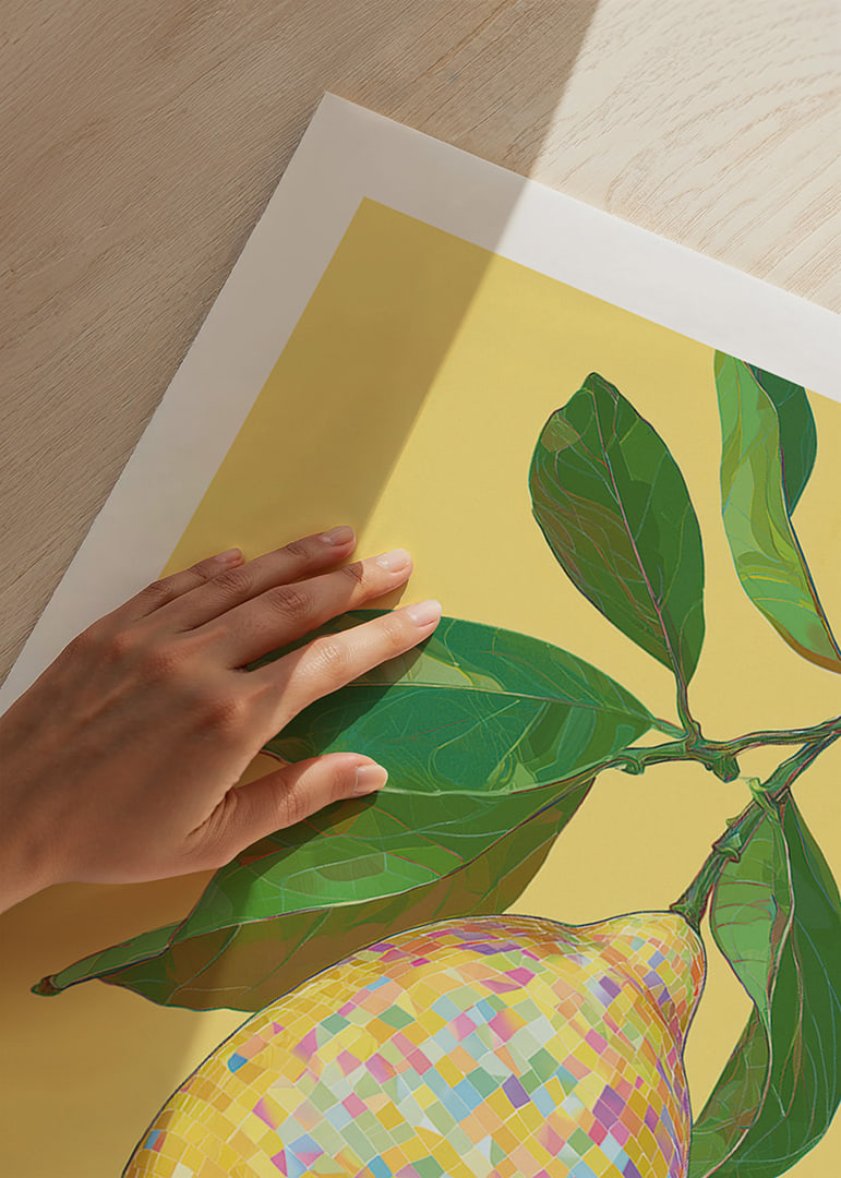 A radiant lemon sparkles against a sunny background.-12
