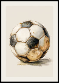 En gammel fodbold bærer spor af tidens gang.-2