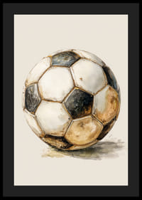 En gammel fodbold bærer spor af tidens gang.-4