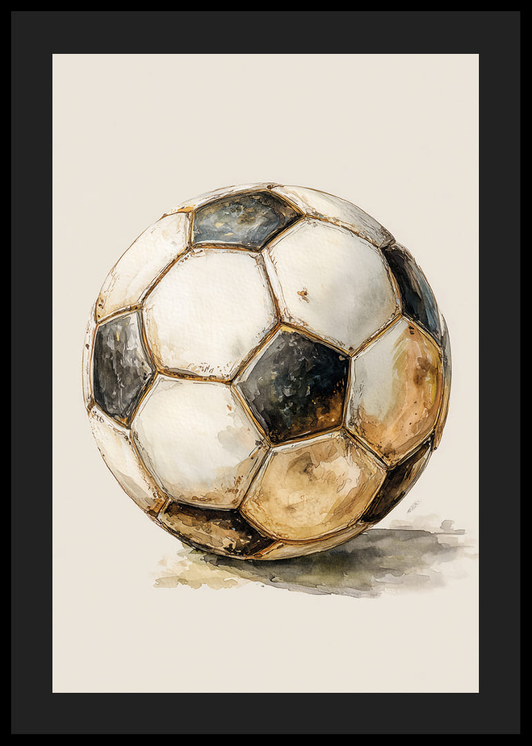 En gammel fodbold bærer spor af tidens gang.-12