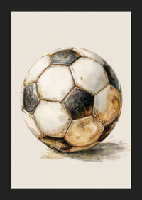 En gammel fodbold bærer spor af tidens gang.-5