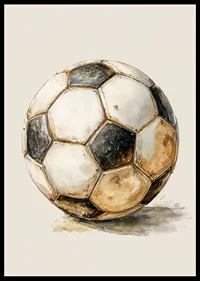 An aged football bears traces of the passage of time.-6
