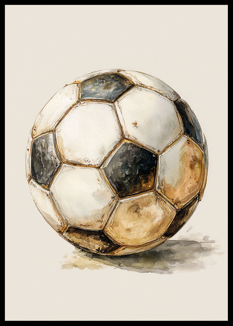 Stará futbalová lopta nesie stopy plynutia času.-12