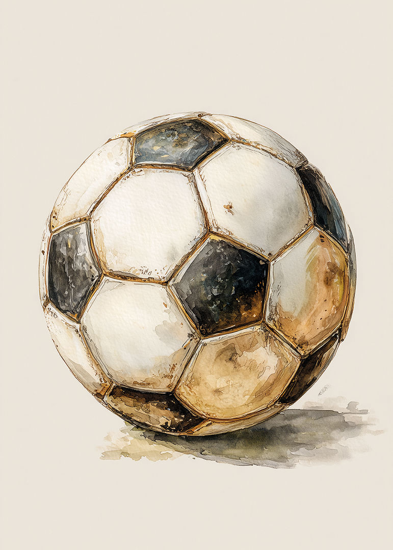Stará futbalová lopta nesie stopy plynutia času.-12